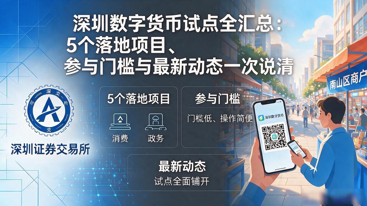 深圳数字货币试点全汇总：5个落地项目、参与门槛与最新动态一次说清