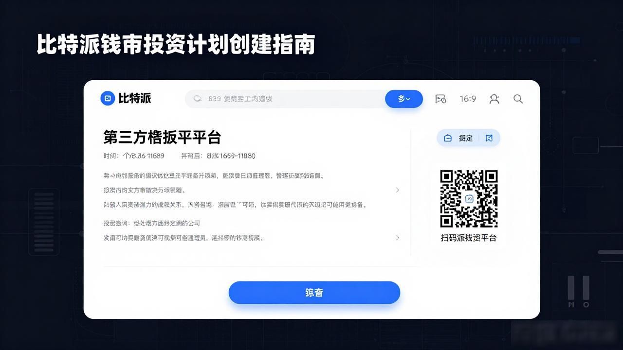 比特派钱包投资计划创建指南