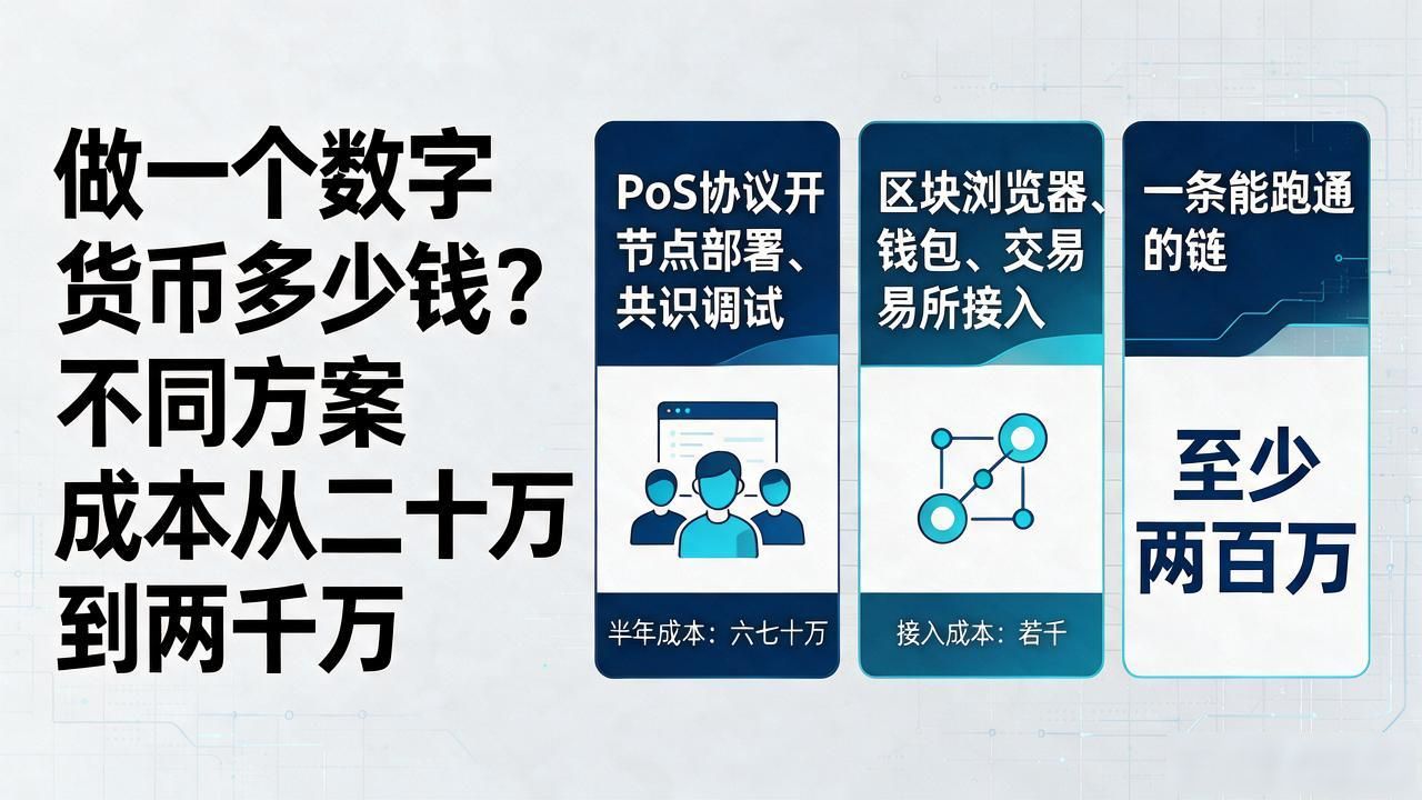 做一个数字货币多少钱？不同方案成本从二十万到两千万