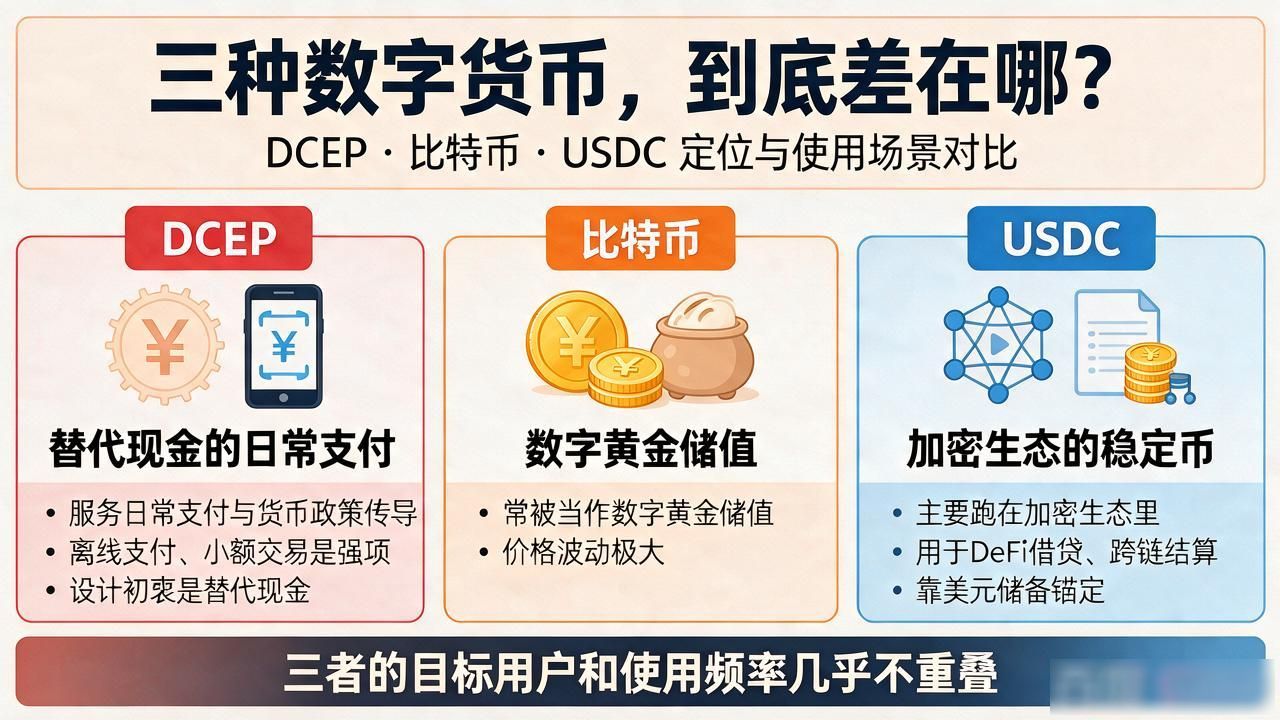 DCEP跟其他数字货币到底有啥区别？最容易搞混的几点